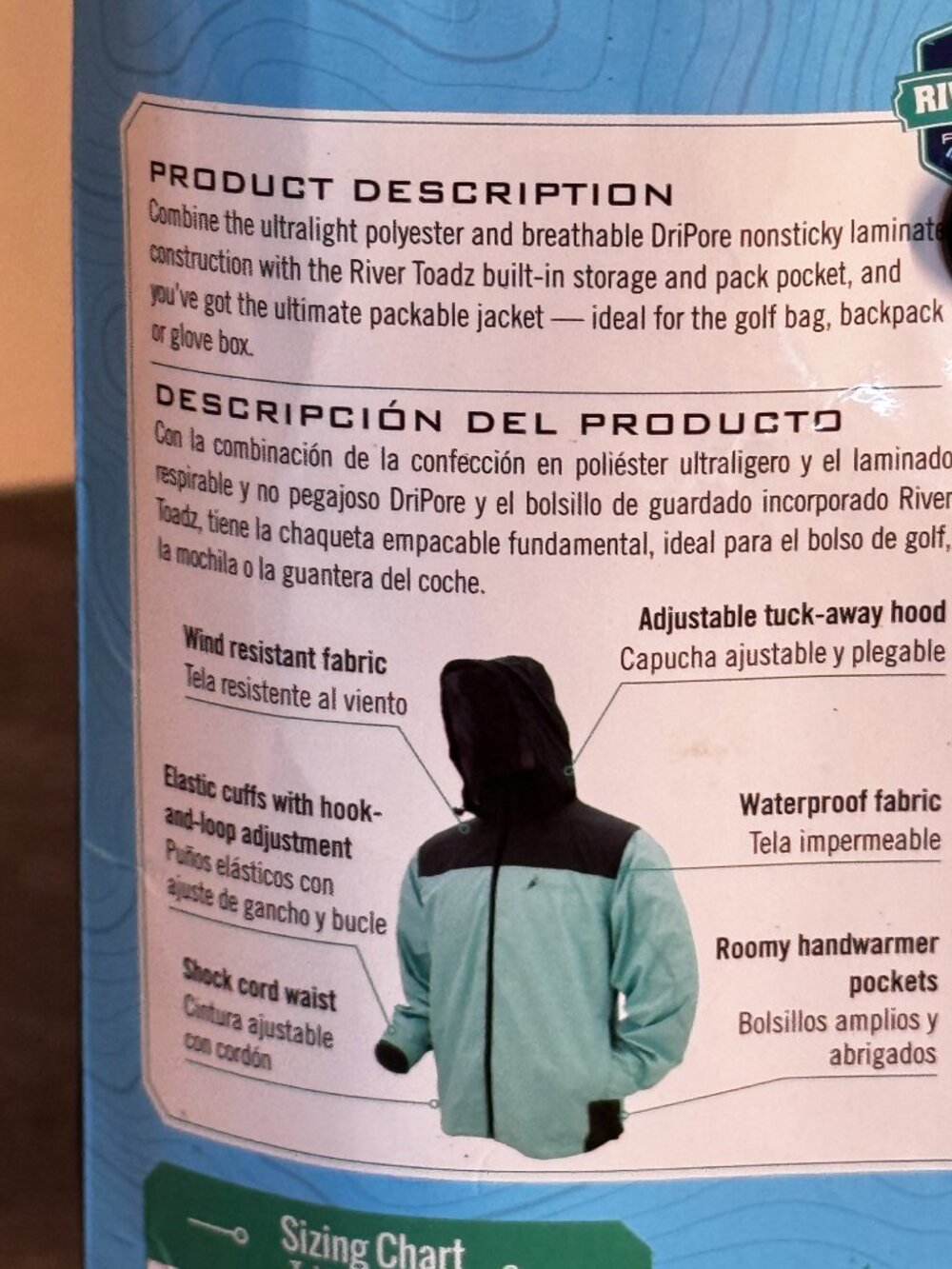 Frogg Toggs BRAND NEW Womens River Toadz Pack Jacket Rain Coat NWT L/XL - Picture 7 of 10